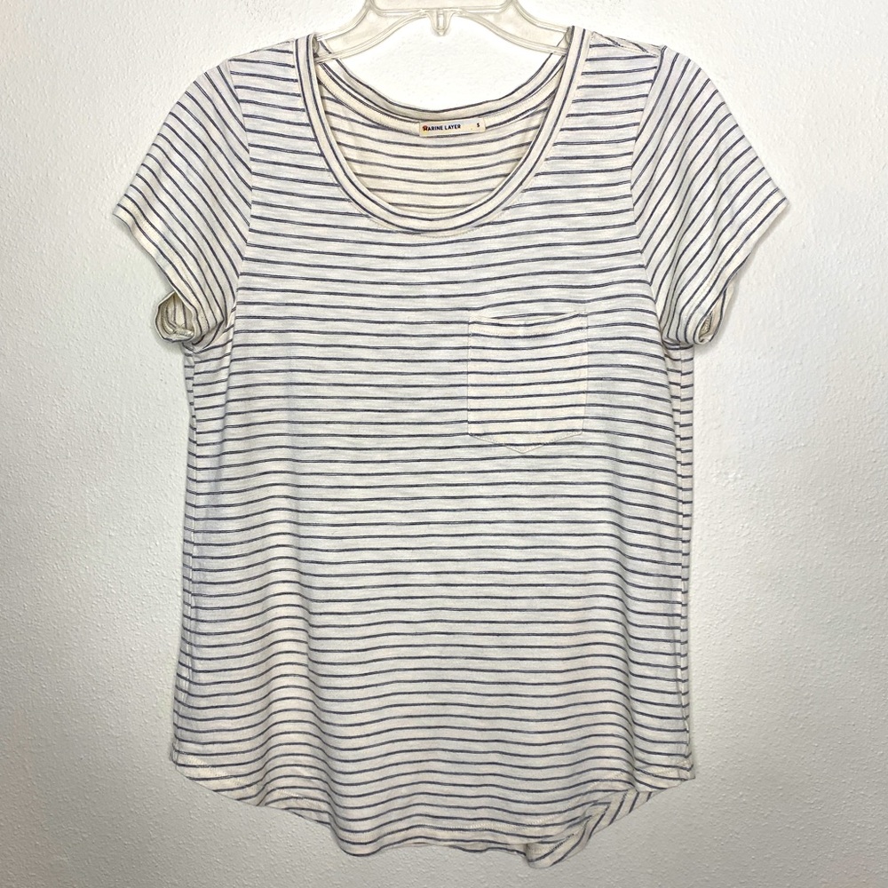 MARINE LAYER Striped Cotton blend T Shirt